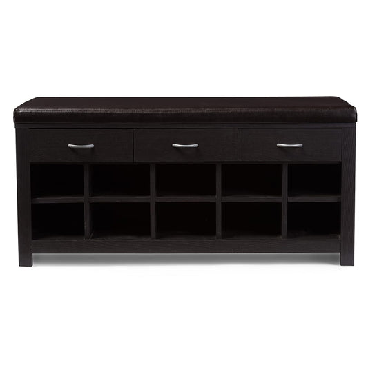 Baxton Studio - Bench in Dark Brown - WI5374 view 2