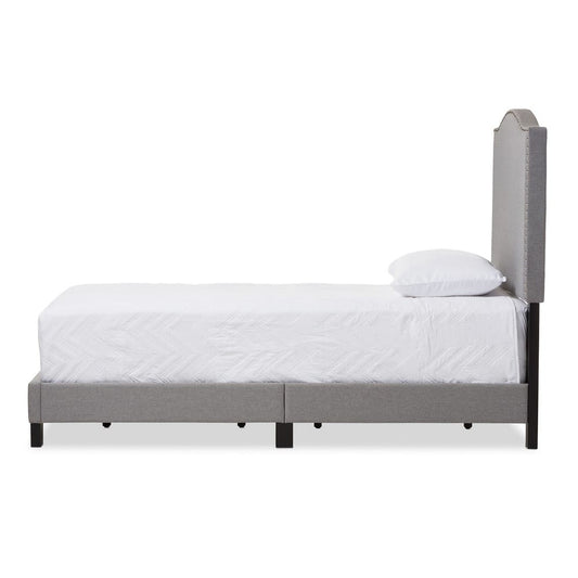 Baxton Studio - Benjamin Twin Size Bed in Grey - Benjamin-Twin-Grey view 2