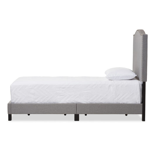 Baxton Studio - Benjamin Twin Size Bed in Grey - Benjamin-Twin-Grey view 2