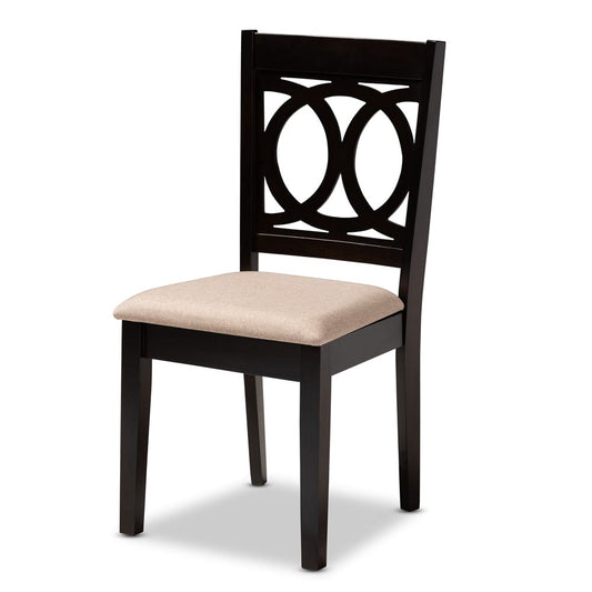 Baxton Studio - Bennett Dining Set in Sand/dark brown - RH315C-Sand/Dark Brown-6PC Dining Set view 2