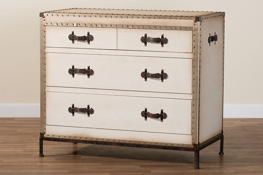 Baxton Studio - Benton Storage Cabinet in Beige/Coffee/Black - JY23B238-White-Cabinet view 10