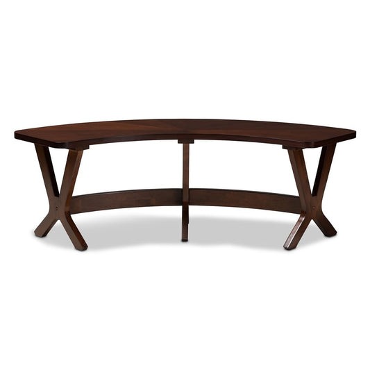 Baxton Studio - Berlin Dining Bench in Walnut - Berlin-Walnut-Bench view 2