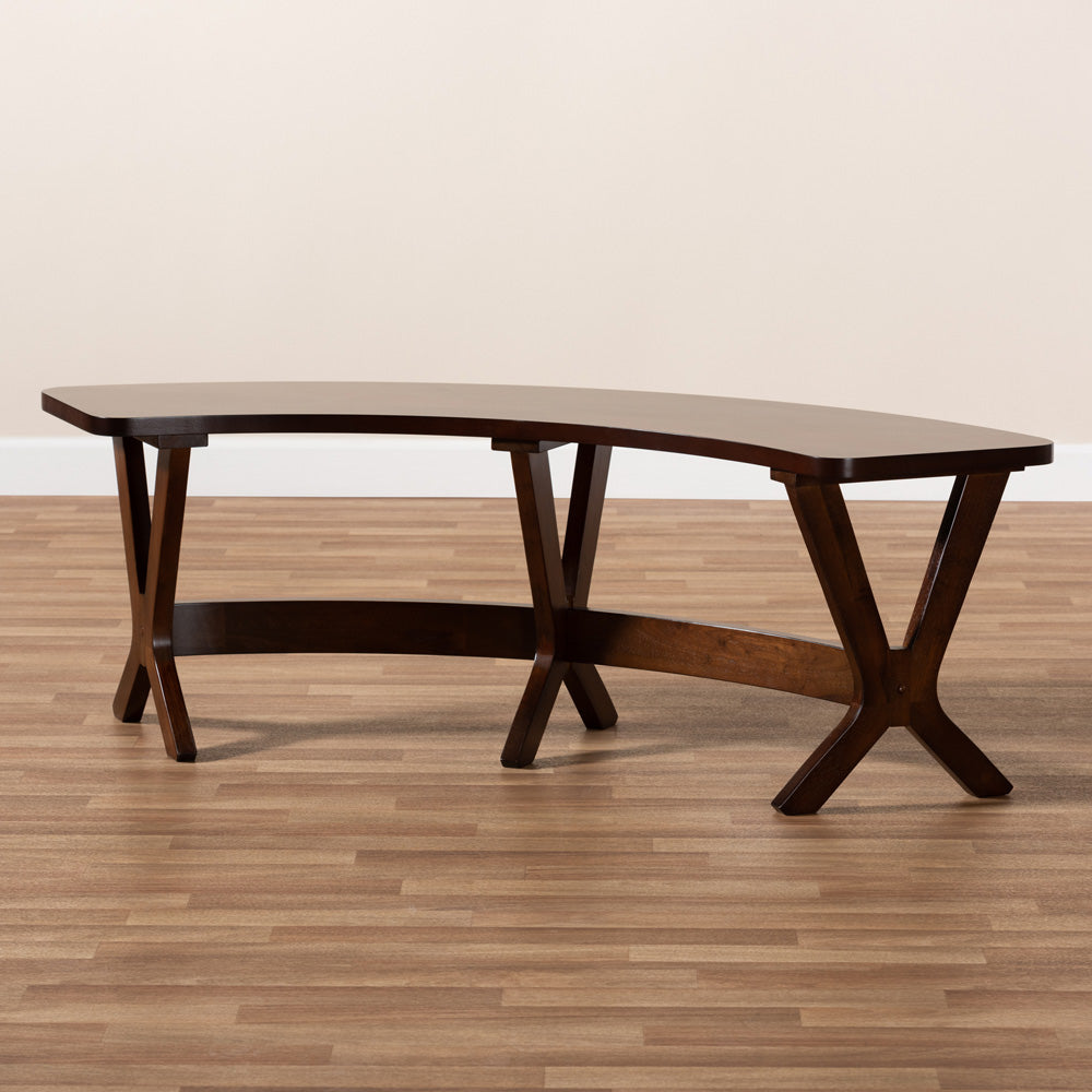 Baxton Studio - Berlin Dining Bench in Walnut - Berlin-Walnut-Bench view 6
