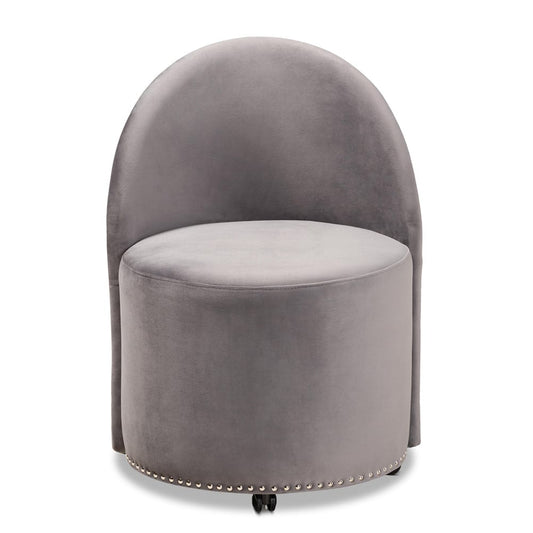 Baxton Studio - Bethel Chair in Grey/Black - WS-52226-Grey Velvet-CC view 2