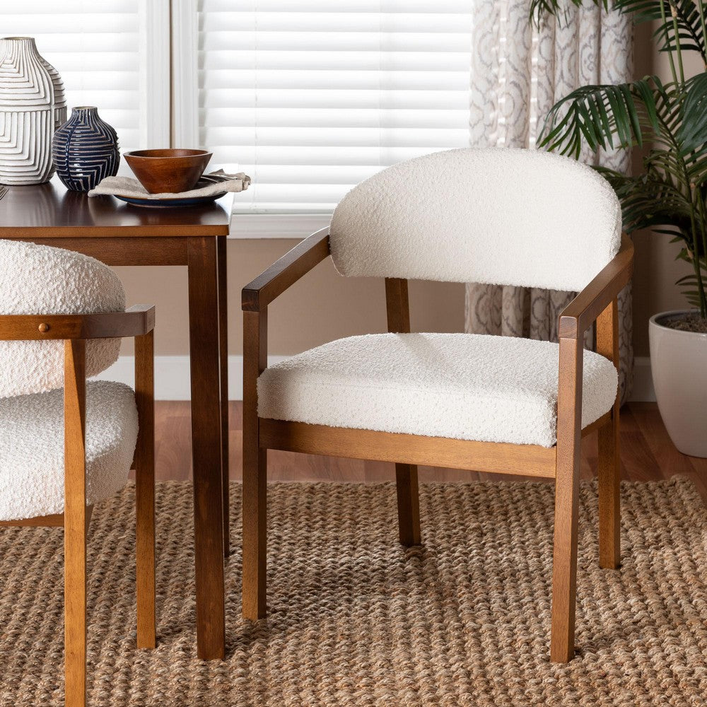 Baxton Studio - Biana Dining Chair in Cream/Walnut Brown - BBT5541-Cream/Walnut-DC view 8