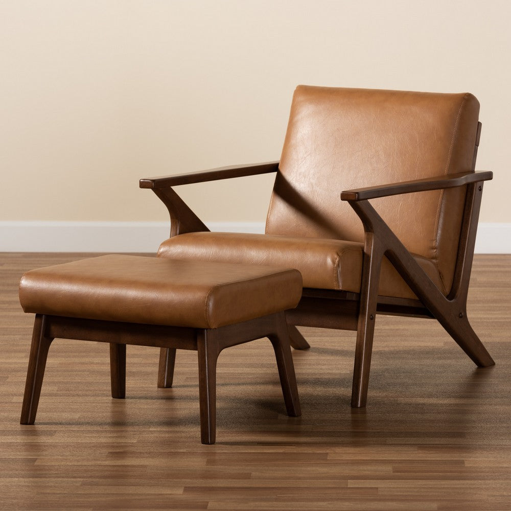 Baxton Studio - Bianca Living Room Set in Tan/Walnut Brown - Bianca-Tan/Walnut Brown-2PC Set view 7