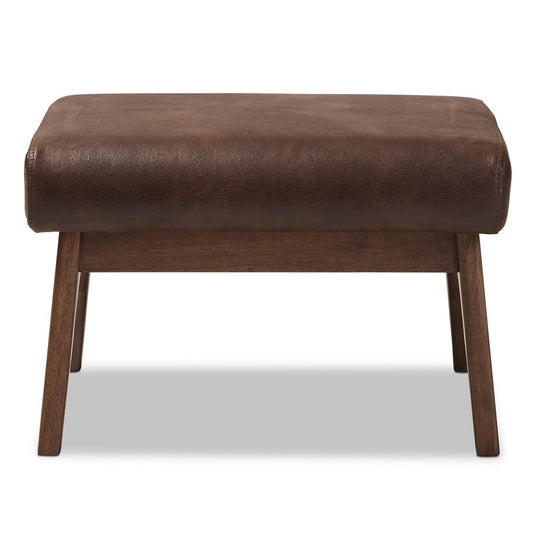 Baxton Studio - Bianca Ottoman in Dark Brown/"Walnut" Brown - Bianca-Dark Brown/Walnut Brown-Otto view 2