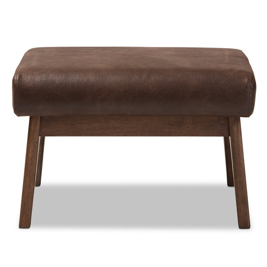 Baxton Studio - Bianca Ottoman in Dark Brown/"Walnut" Brown - Bianca-Dark Brown/Walnut Brown-Otto view 2