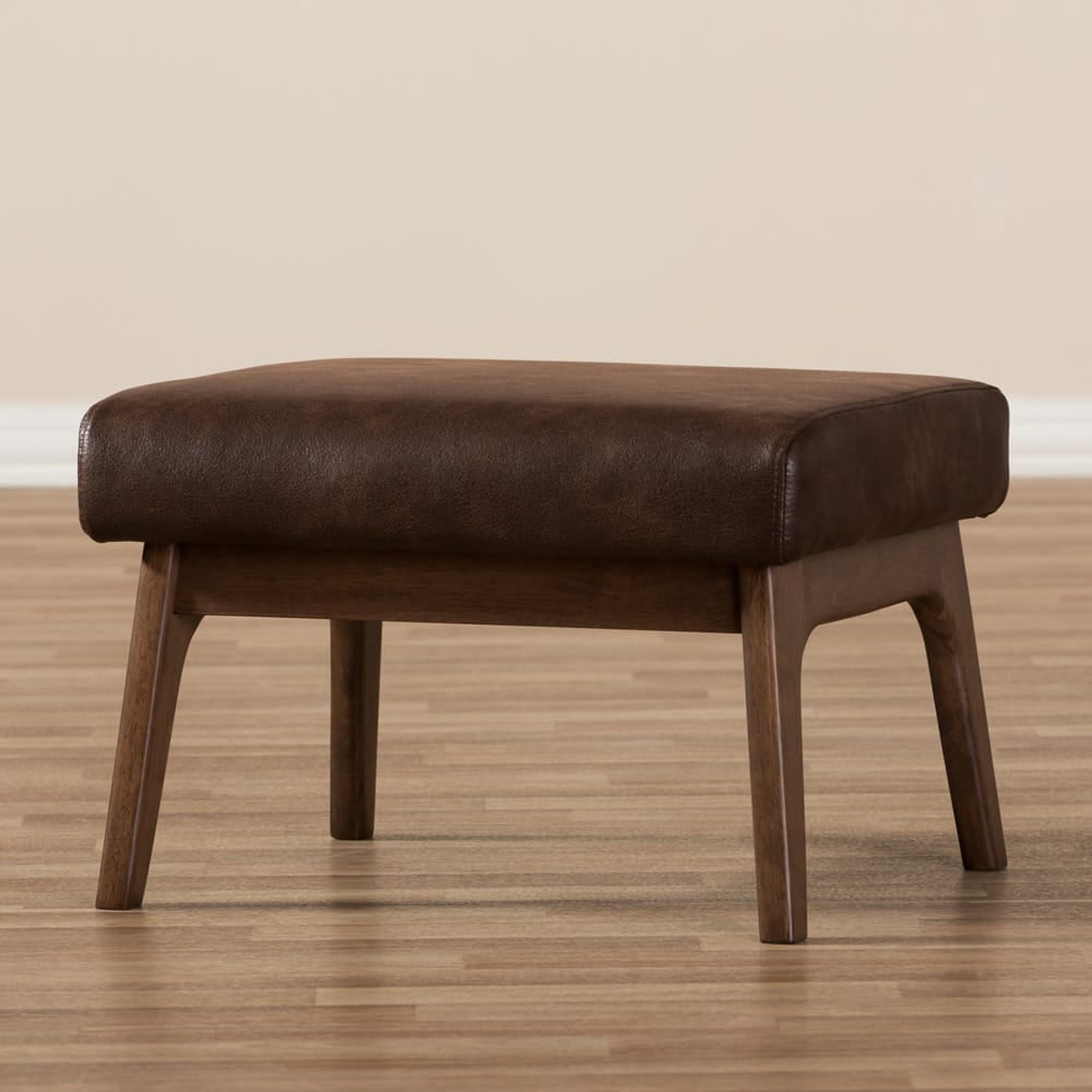Baxton Studio - Bianca Ottoman in Dark Brown/"Walnut" Brown - Bianca-Dark Brown/Walnut Brown-Otto view 5