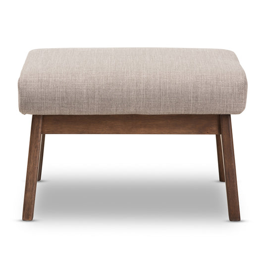 Baxton Studio - Bianca Ottoman in Light Grey/"Walnut" Brown - Bianca-Light Grey/Walnut Brown-Otto view 2