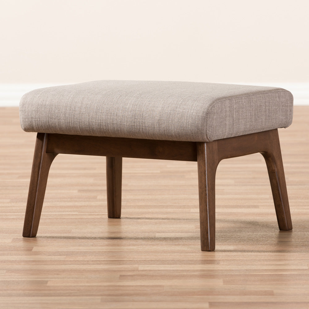 Baxton Studio - Bianca Ottoman in Light Grey/"Walnut" Brown - Bianca-Light Grey/Walnut Brown-Otto view 5