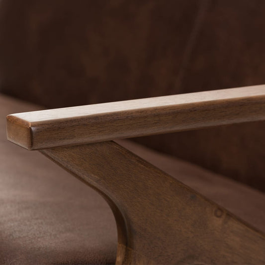 Baxton Studio - Bianca Sofa Set in Dark Brown/"Walnut" Brown - Bianca-Dark Brown/Walnut Brown-4PC-Set view 2