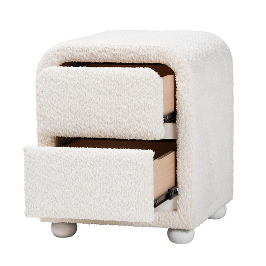 Baxton Studio - Bonilla Nightstand in White - BBT3220.11-White-NS view 2