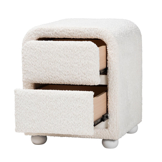 Baxton Studio - Bonilla Nightstand in White - BBT3220.11-White-NS view 2