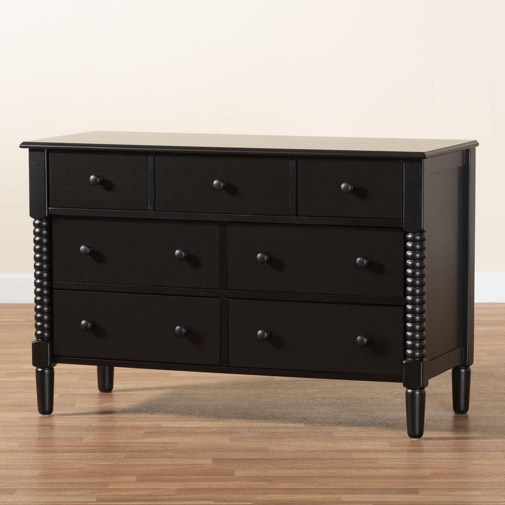 Baxton Studio - Braith Dresser in Black - SW8000-88D7D-Black-Dresser view 9