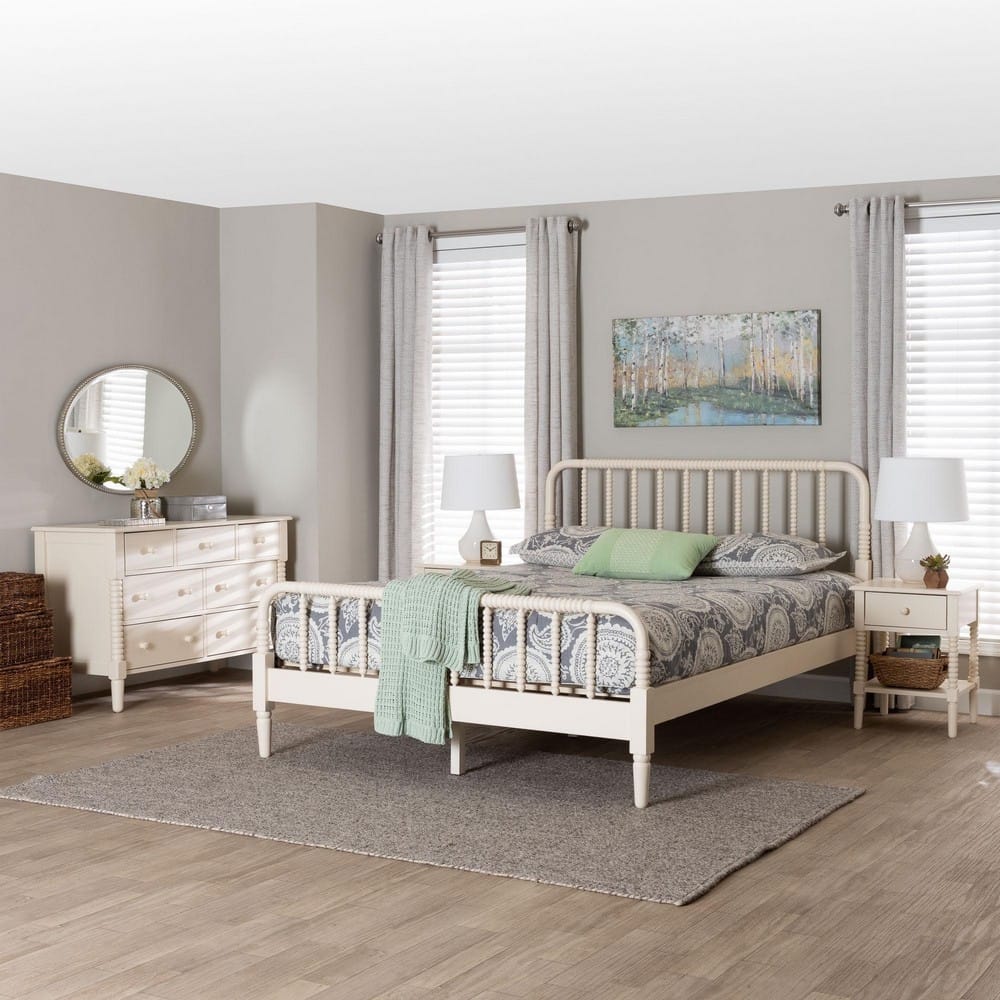 Baxton Studio - Braith King Bedroom Set in Ivory - Christina-Ivory-4PC King Bedroom Set view 12
