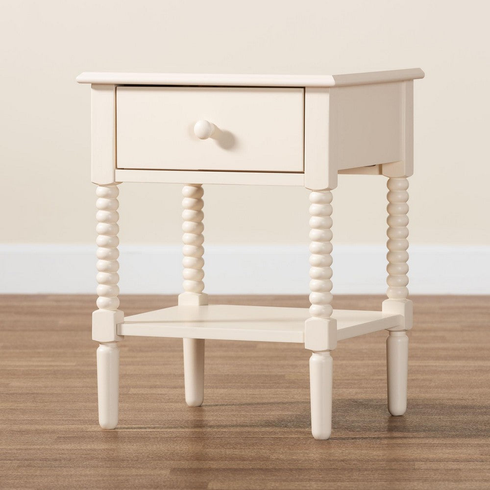 Baxton Studio - Braith Nightstand in Ivory - SW8000-88NS-Ivory-NS view 9