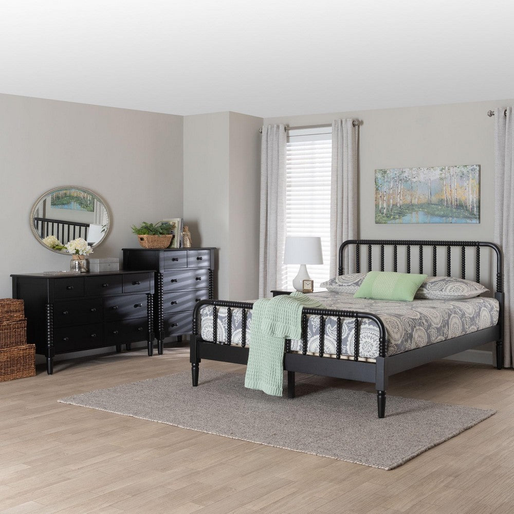 Baxton Studio - Braith Queen Bedroom Set in Black - SW8620-Black-4PC Queen Bedroom Set view 12