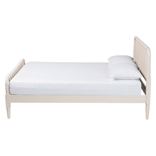Baxton Studio - Braith Queen Size Bed in Ivory - SW8620-Ivory-Queen view 2