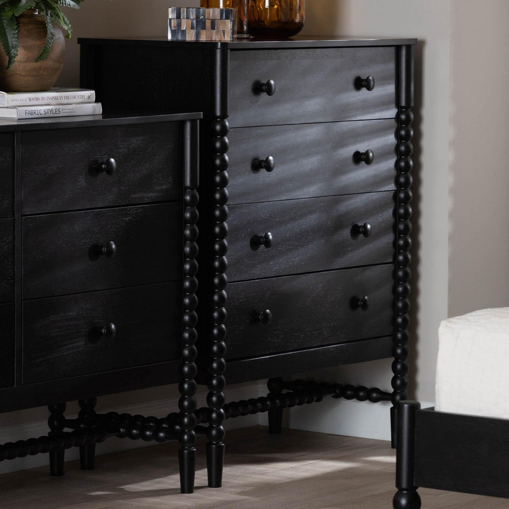 Baxton Studio - Brantley Chest in Black - MG9025-Black-4DW-Chest view 9