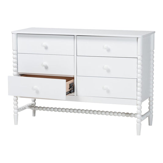 Baxton Studio - Brantley Dresser in White - MG9025-White-6DW-Dresser view 2