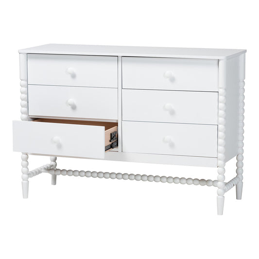Baxton Studio - Brantley Dresser in White - MG9025-White-6DW-Dresser view 2