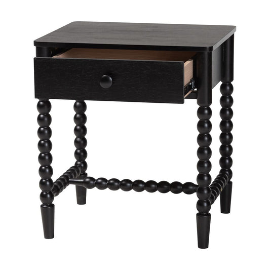 Baxton Studio - Brantley Nightstand in Black - MG9025-Black-NS view 2