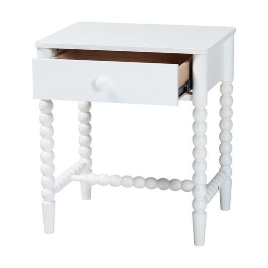Baxton Studio - Brantley Nightstand in White - MG9025-White-NS view 2