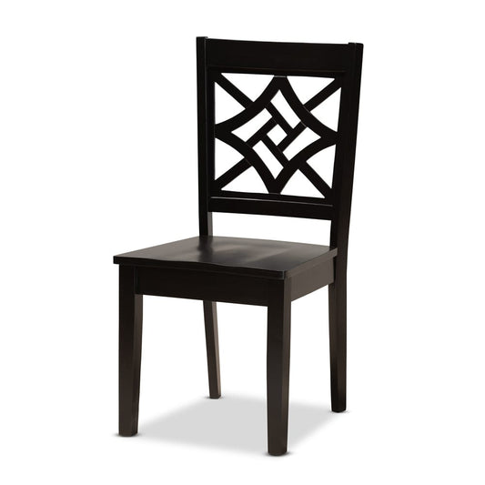 Baxton Studio - Brava Dining Set in Dark Brown - Brava-Dark Brown-5PC Dining Set view 2