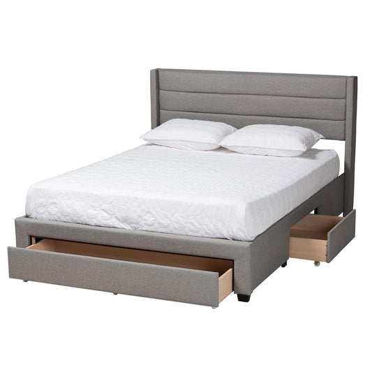 Baxton Studio - Braylon Queen Size Bed in Light Grey/Dark Brown - CF 9270-A-Coronado-A-Grey-Queen view 2