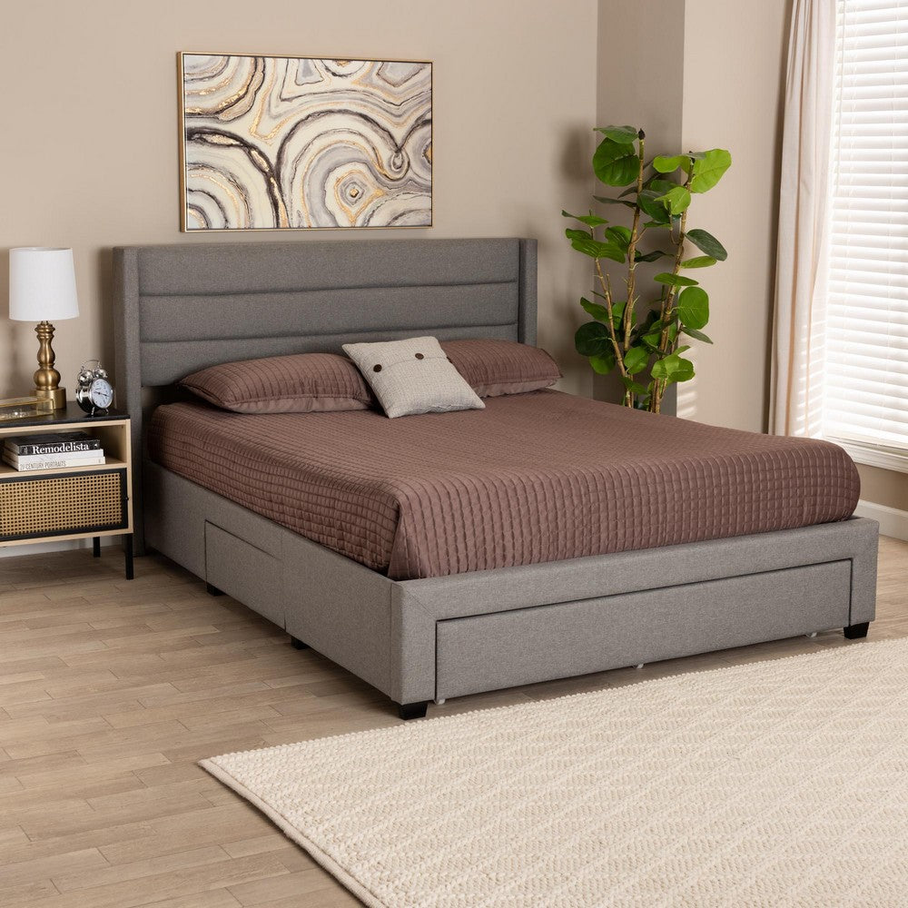 Baxton Studio - Braylon Queen Size Bed in Light Grey/Dark Brown - CF 9270-A-Coronado-A-Grey-Queen view 10