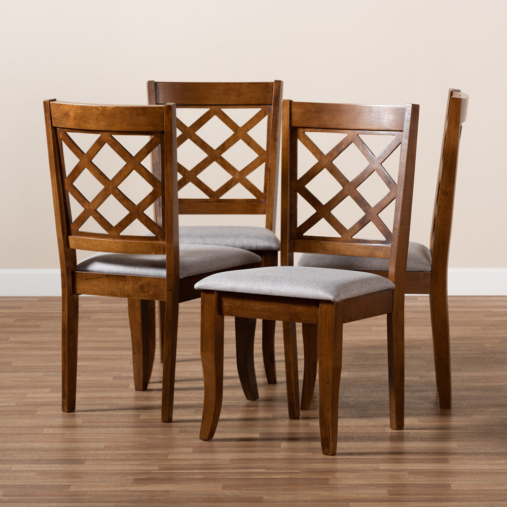 Baxton Studio - Brigitte Set of 4 Dining Chairs in Grey/Walnut - RH330C-Grey/Walnut-DC-4PK view 6