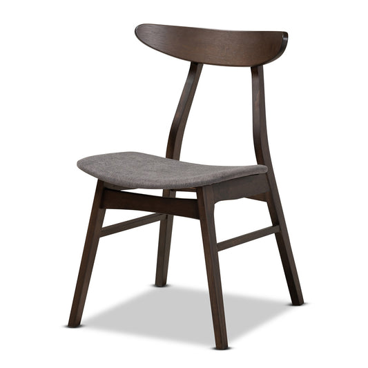 Baxton Studio - Britte Dining Set in Dark Grey/Dark Brown - Fiesta-Iron/Coffee Oak-5PC Dining Set view 2