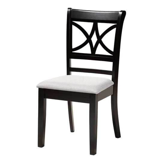 Baxton Studio - Brooke Dining Set in Grey/Dark Brown - Brooke-Grey/Dark Brown-5PC Dining Set view 2