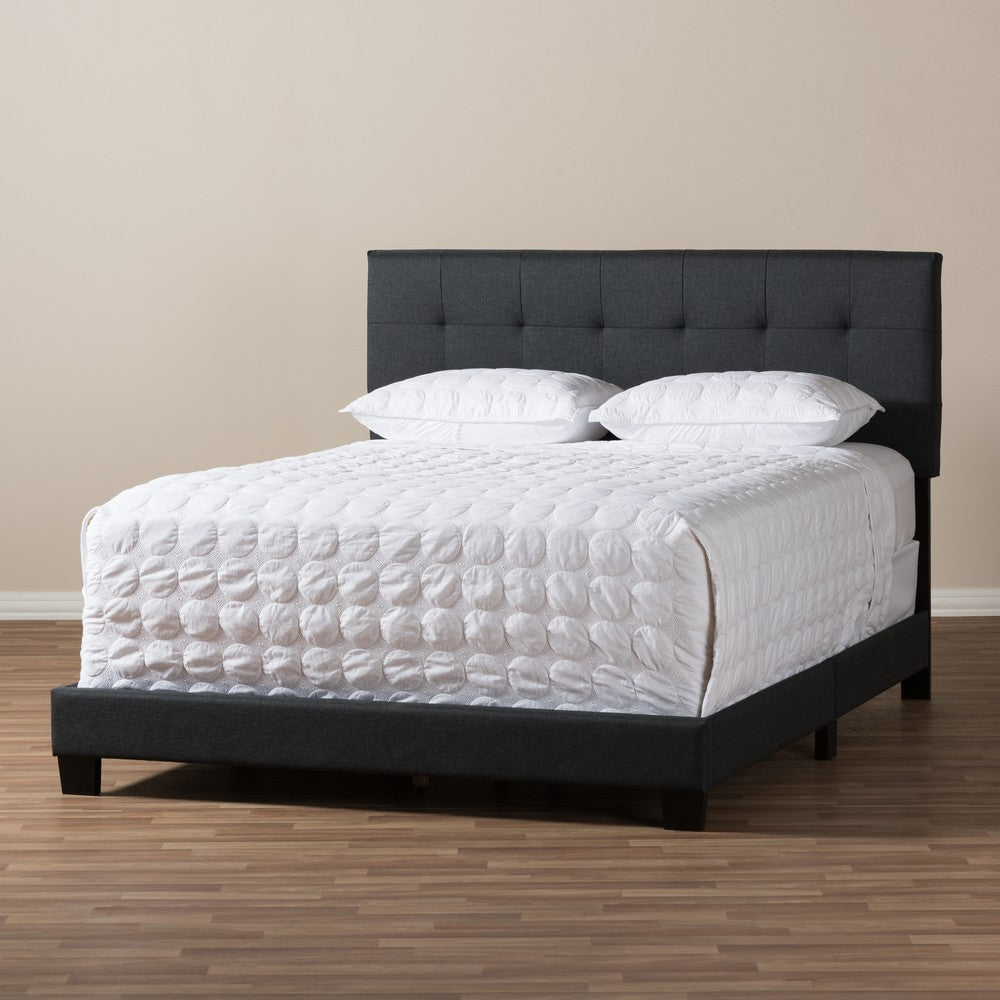 Baxton Studio - Brookfield King Size Bed in Dark Grey - CF8747B-Charcoal-King view 7
