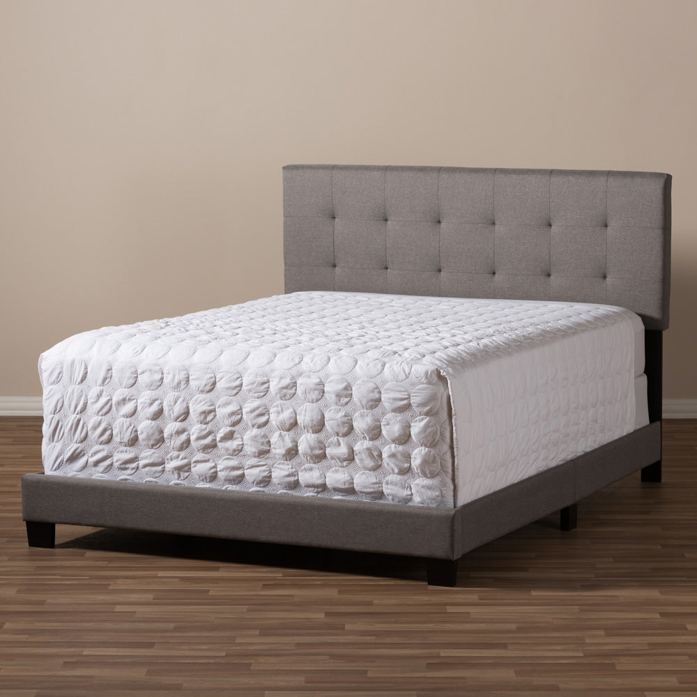 Baxton Studio - Brookfield Queen Size Bed in Grey - CF8747B-Grey-Queen view 6