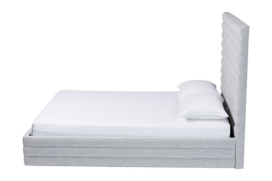 Baxton Studio - Cadmus King Size Bed - BBT61237-Light Grey-King view 2
