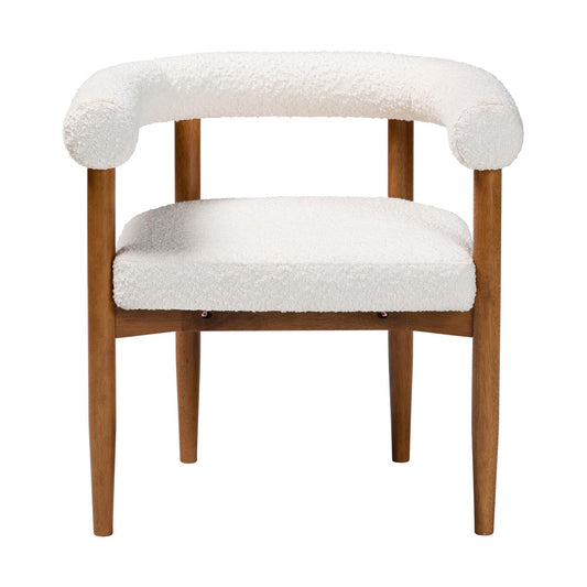 Baxton Studio - Caia Dining Chair in Cream/Walnut Brown - BBT5540-Cream/Walnut-DC view 2