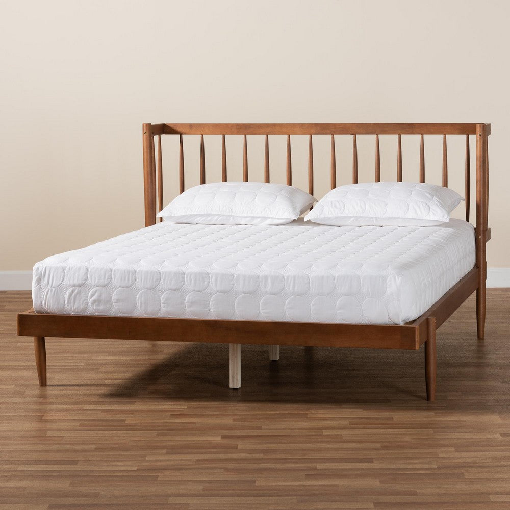 Baxton Studio - Calderon Queen Size Bed in Walnut Brown - MG0116-Walnut- Queen view 8