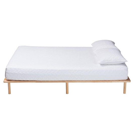 Baxton Studio - Calhoun Queen Size Bed Frame in Natural Brown - BBT61200-Natural-Queen view 2