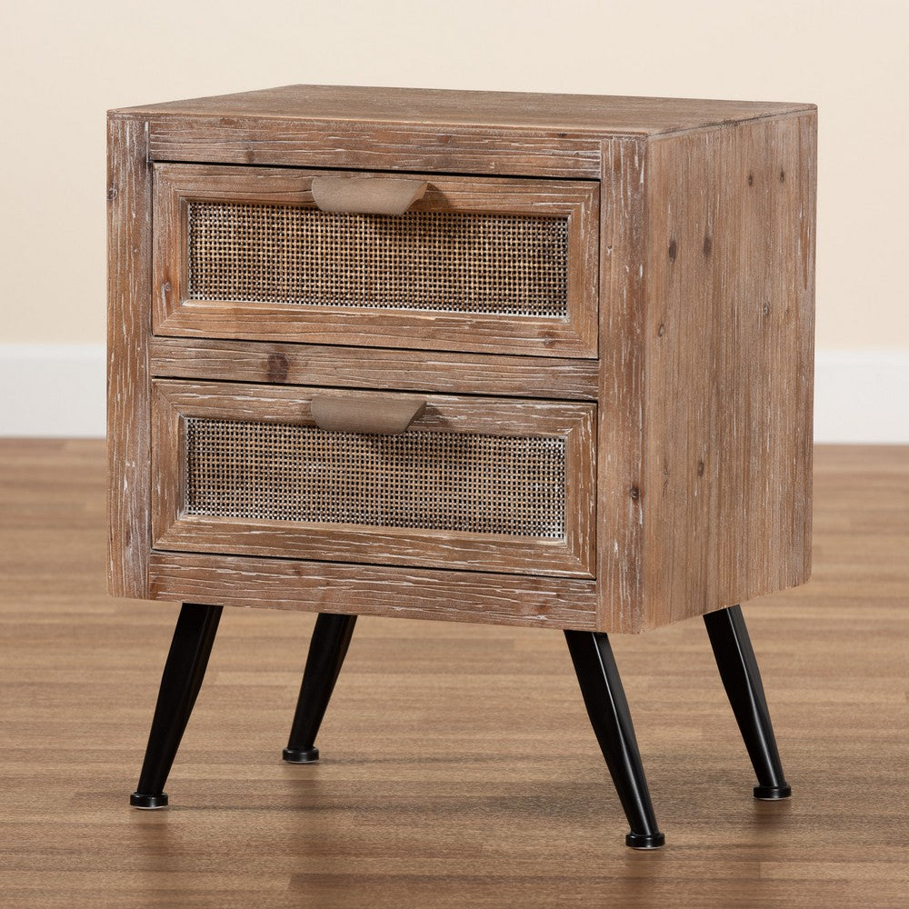 Baxton Studio - Calida End Table in Natural Brown/Black - JYCR19B-007-Rattan-ET view 8