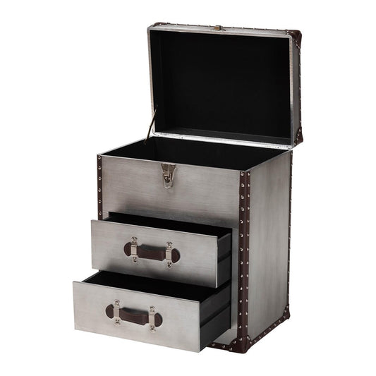 Baxton Studio - Calidore End Table in Silver/Black - JY24A012-Wooden-ET view 2