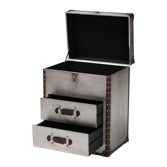 Baxton Studio - Calidore End Table in Silver/Black - JY24A012-Wooden-ET view 2