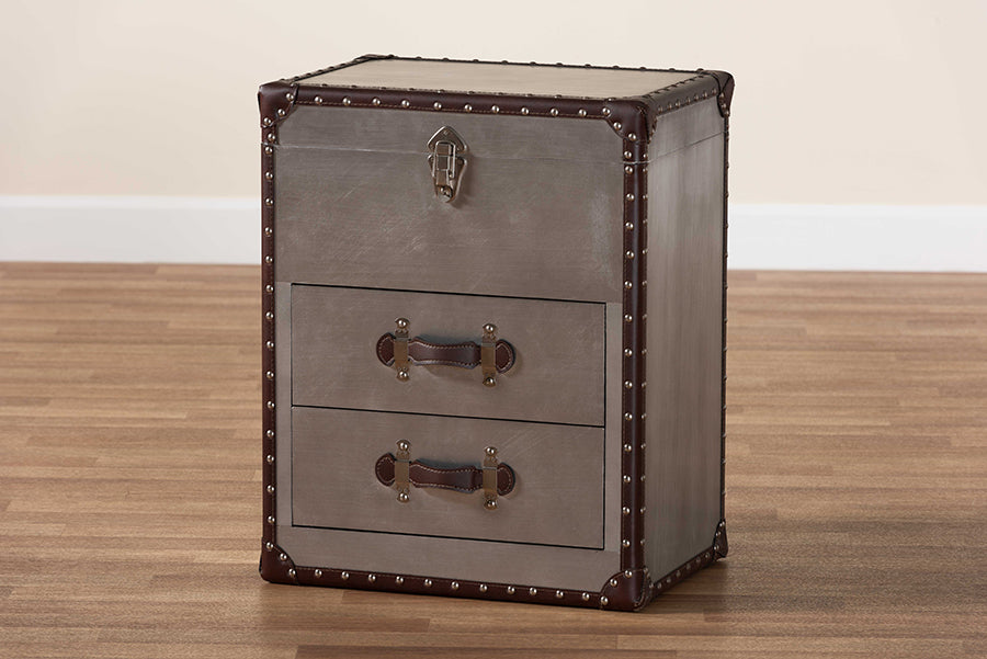 Baxton Studio - Calidore End Table in Silver/Black - JY24A012-Wooden-ET view 10