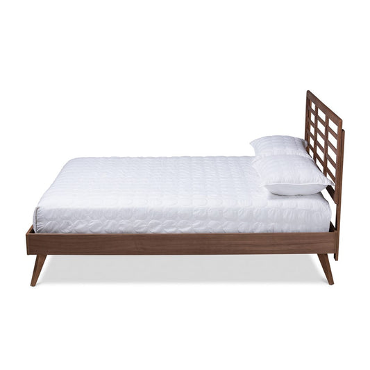 Baxton Studio - Calisto Queen Size Bed in Ash Walnut - Calisto-Ash Walnut-Queen view 2