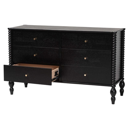 Baxton Studio - Callison Dresser in Black - MG9020-Black-6DW-Dresser view 2