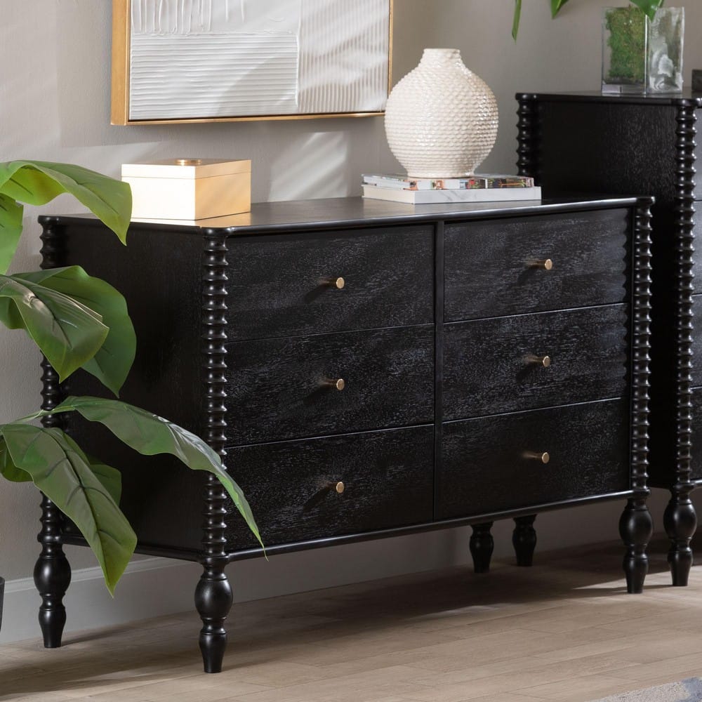 Baxton Studio - Callison Dresser in Black - MG9020-Black-6DW-Dresser view 9