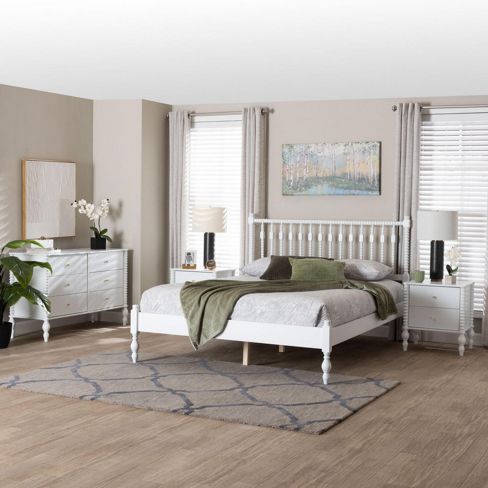 Baxton Studio - Callison Full Bedroom Set in White - Eniola-4PC Bedroom Set-White-Full view 11