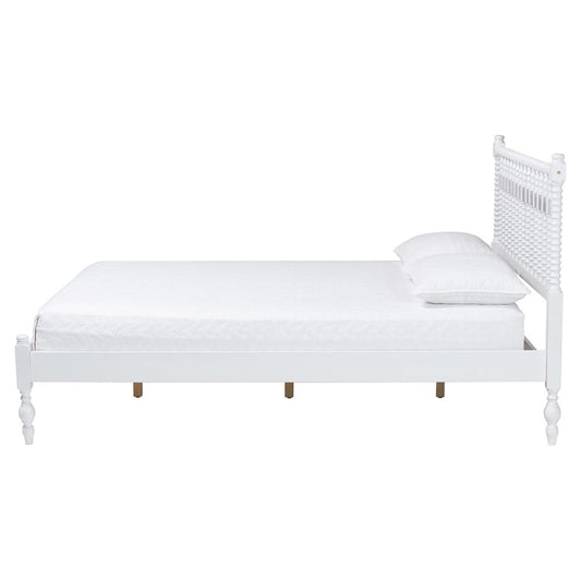 Baxton Studio - Callison Queen Size Bed in White - MG0259-White-Queen view 2