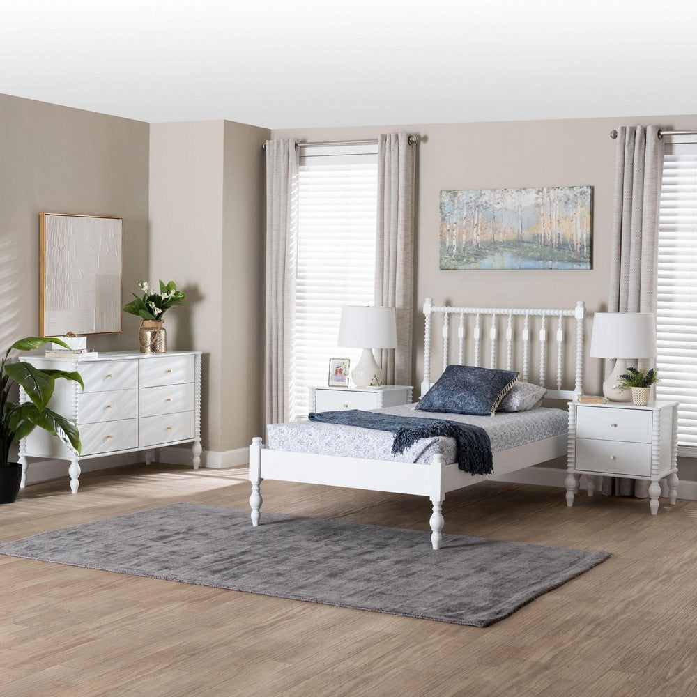 Baxton Studio - Callison Twin Bedroom Set in White - Eniola-4PC Bedroom Set-White-Twin view 11